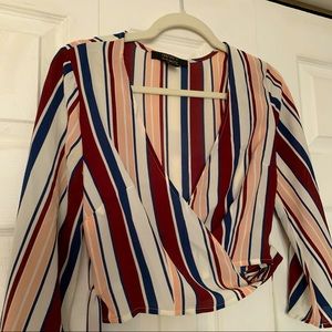 Forever 21 Striped Wrap Top